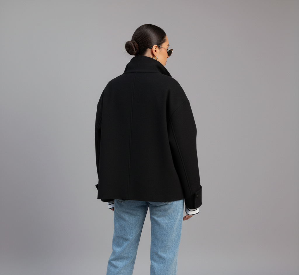 Aya - Oversized High-Neck Coat