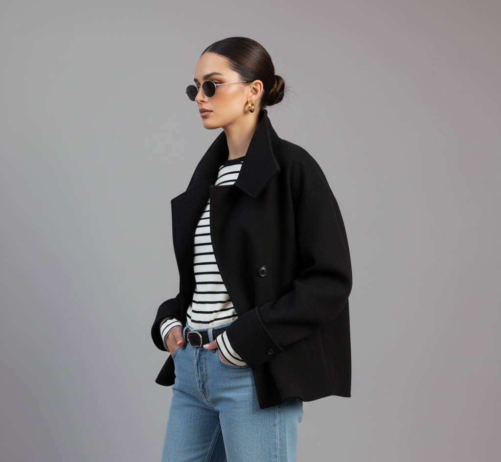 Aya - Oversized High-Neck Coat