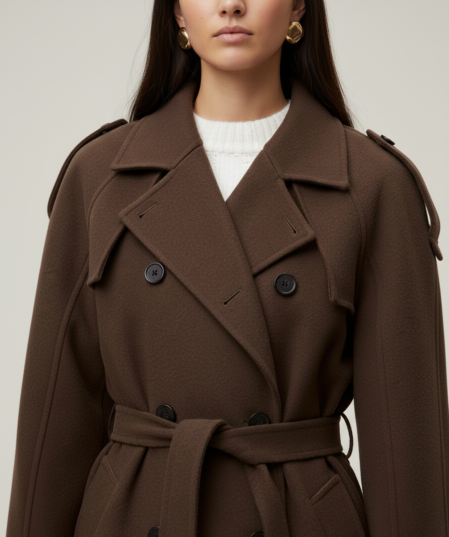 Noura - Wool-Blend Trench Coat