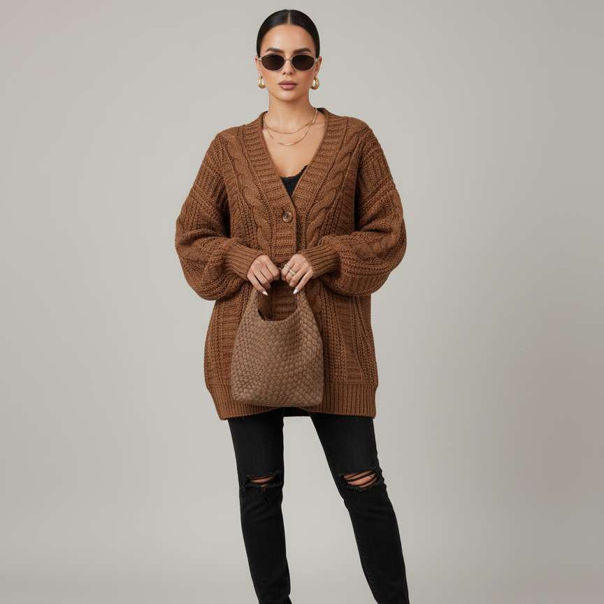 Evelin - Cable Knit Cardigan