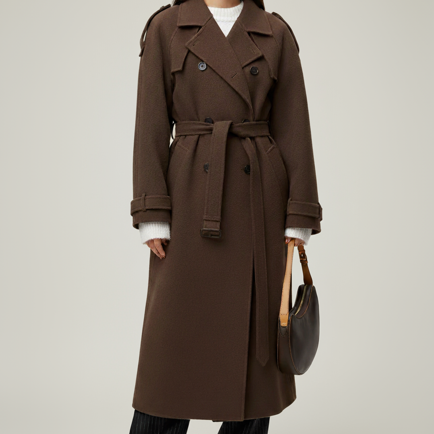 Noura - Wool-Blend Trench Coat