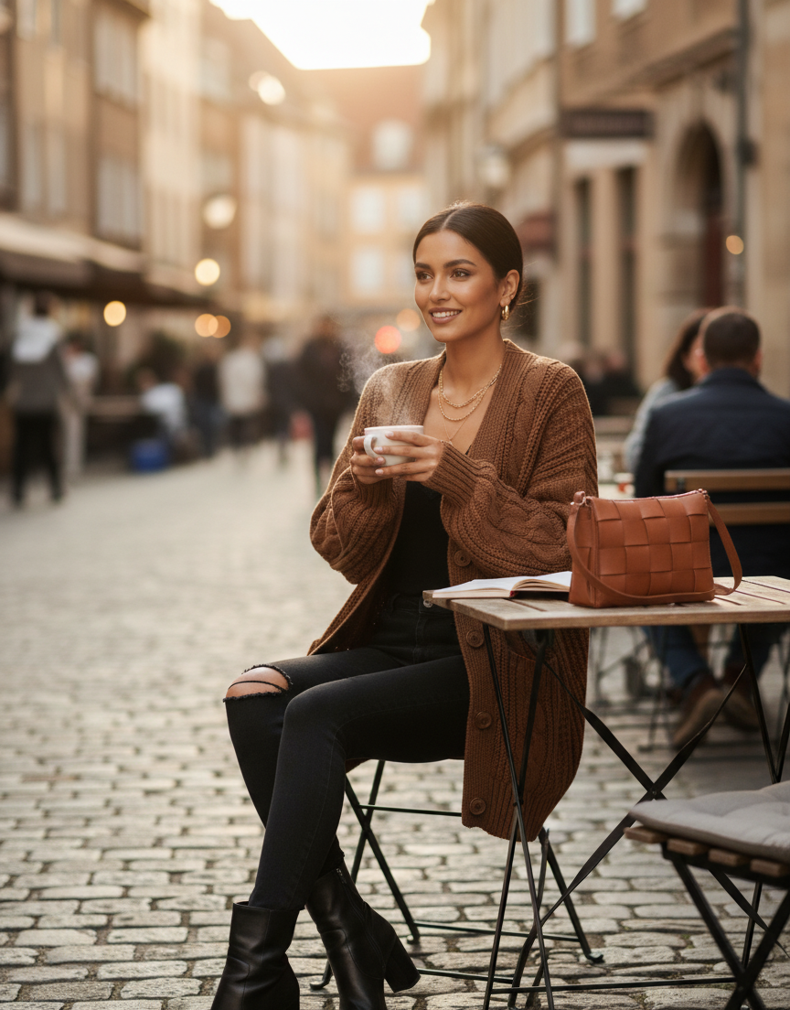 Evelin - Cable Knit Cardigan