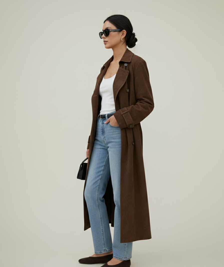 Noura - Wool-Blend Trench Coat